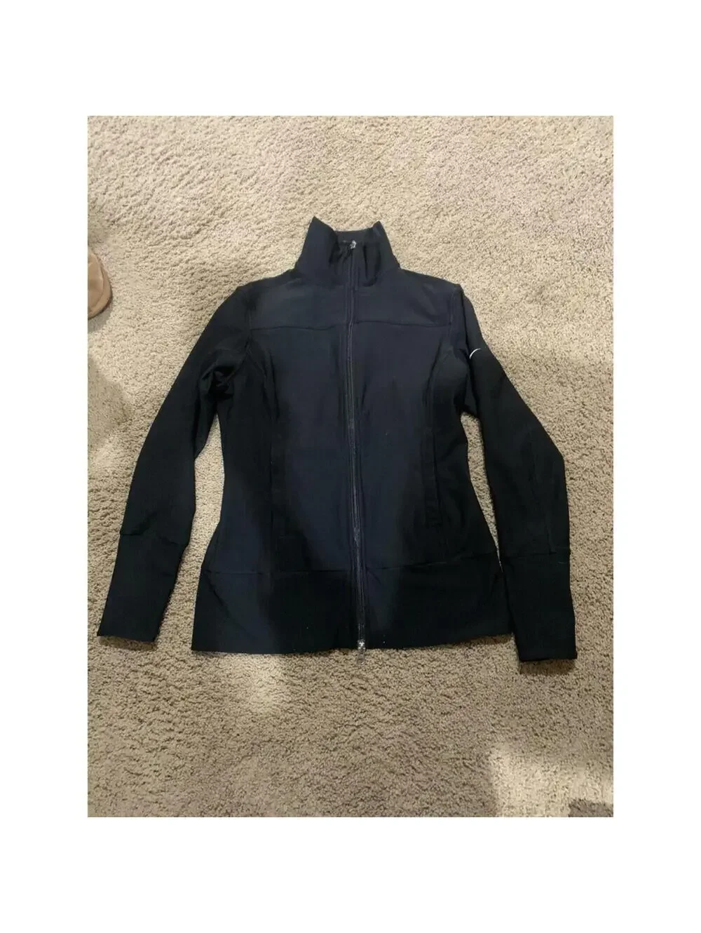 Women's NIKE full zip athletic jacket black S SMALL long sleeve